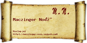 Maczinger Noé névjegykártya